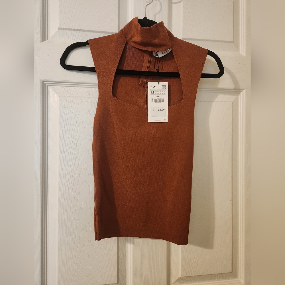 Zara NEW sleeveless rust top